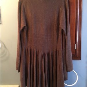 Cocoa Brown Long Flare Cardigan